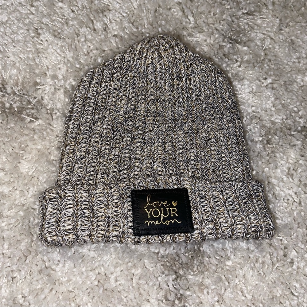 Love Your Melon Gold Yarn Beanie